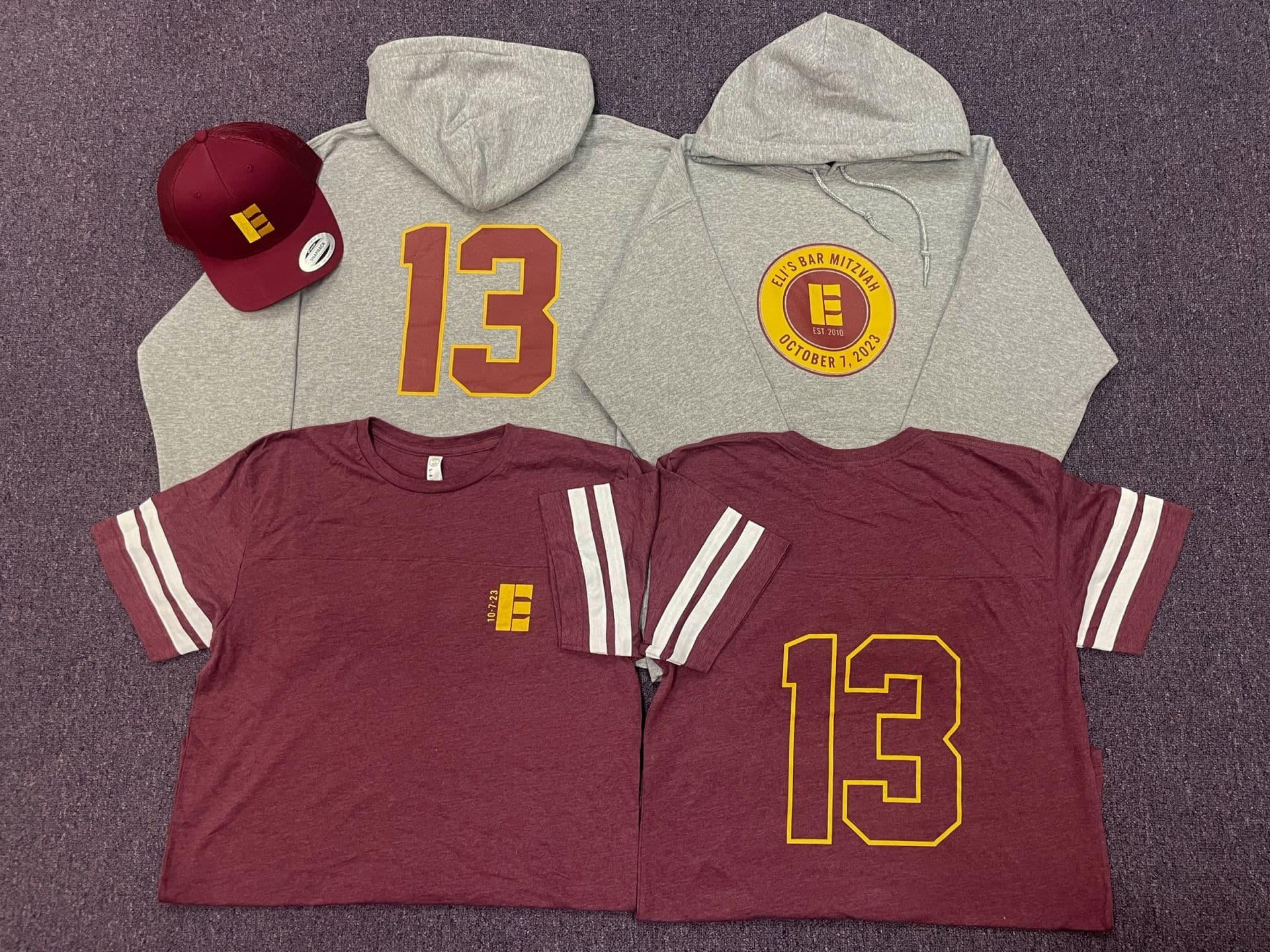 Custom Football Themed Swag For Bar Mitzvah Party