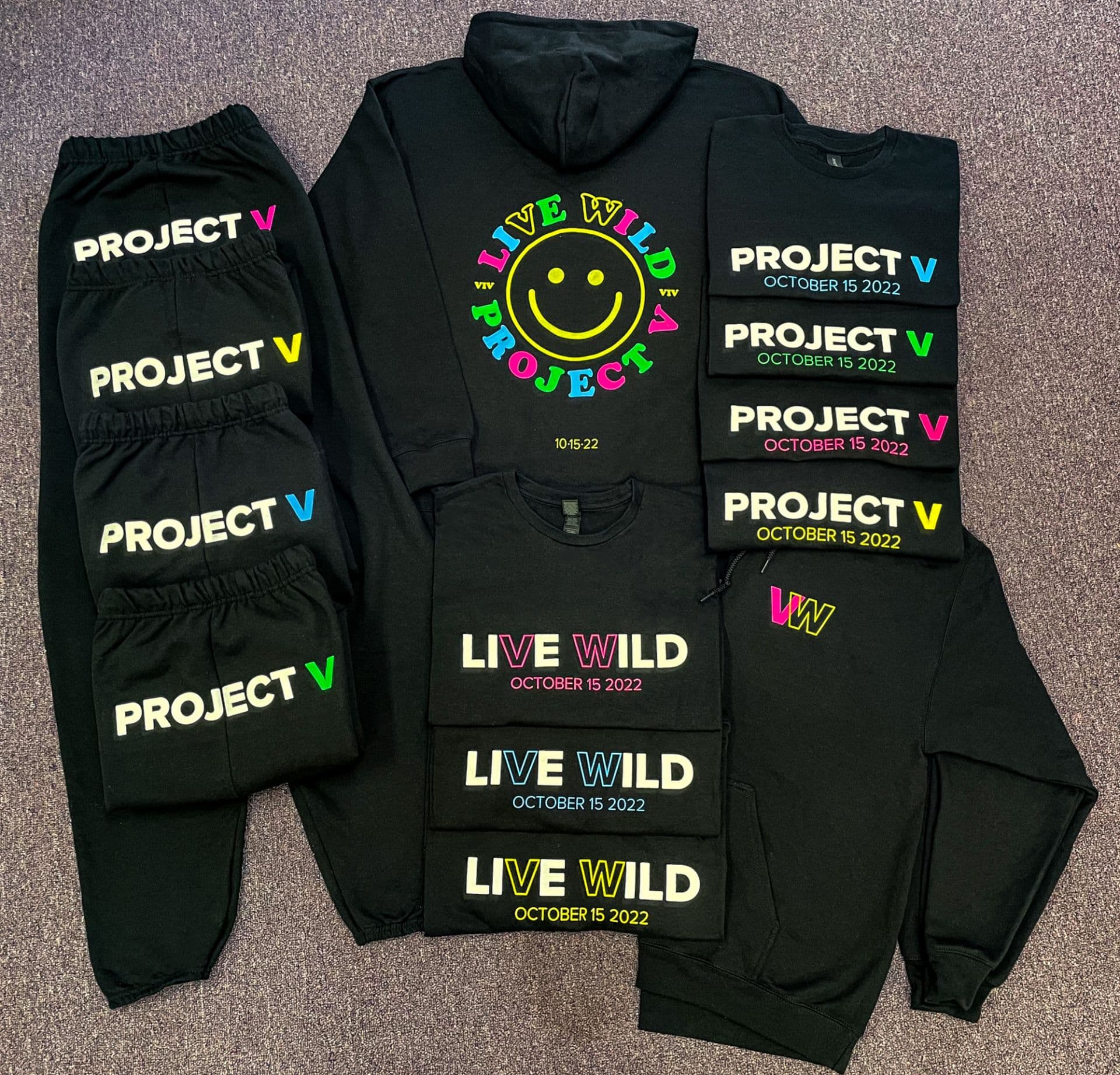 Custom Neon Hoodies, Tees & Sweatpants for Bat Mitzvah