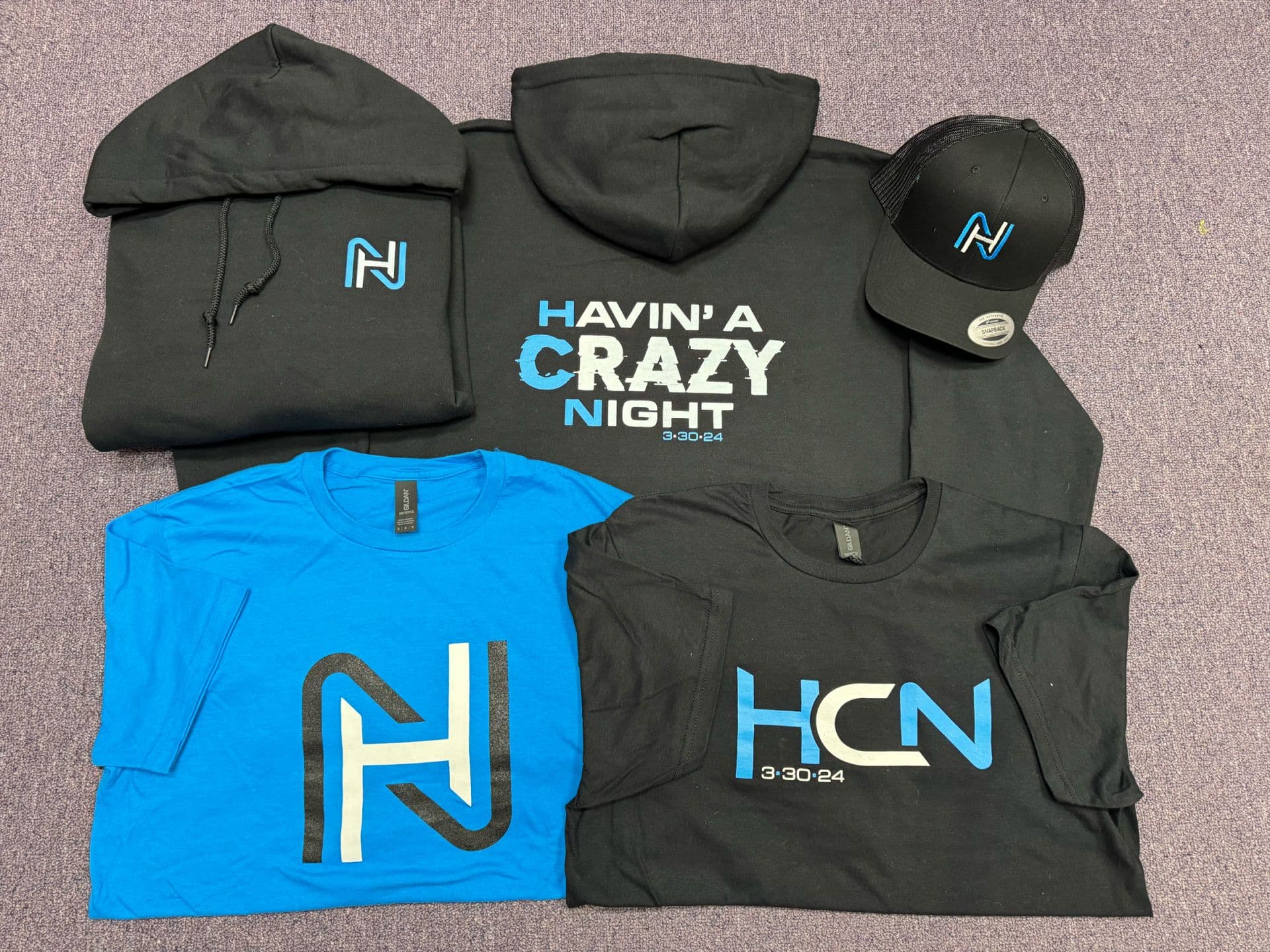 Custom Neon Blue Mitzvah Swag