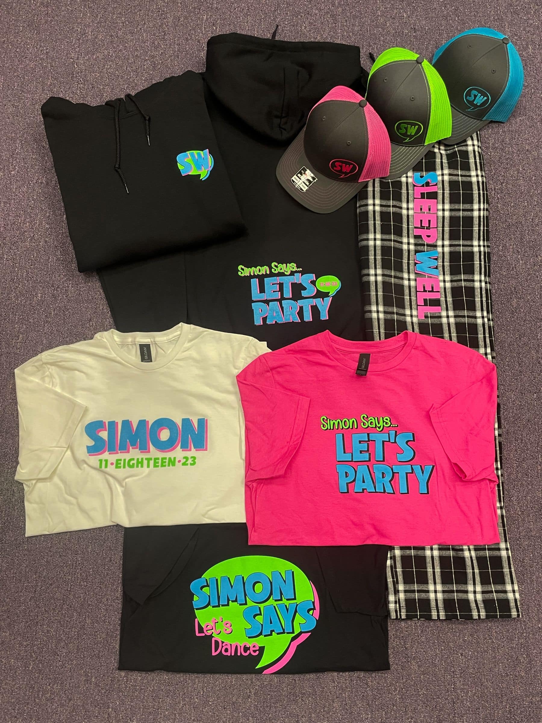 Custom Swag for Neon Themed Bar Mitzvah