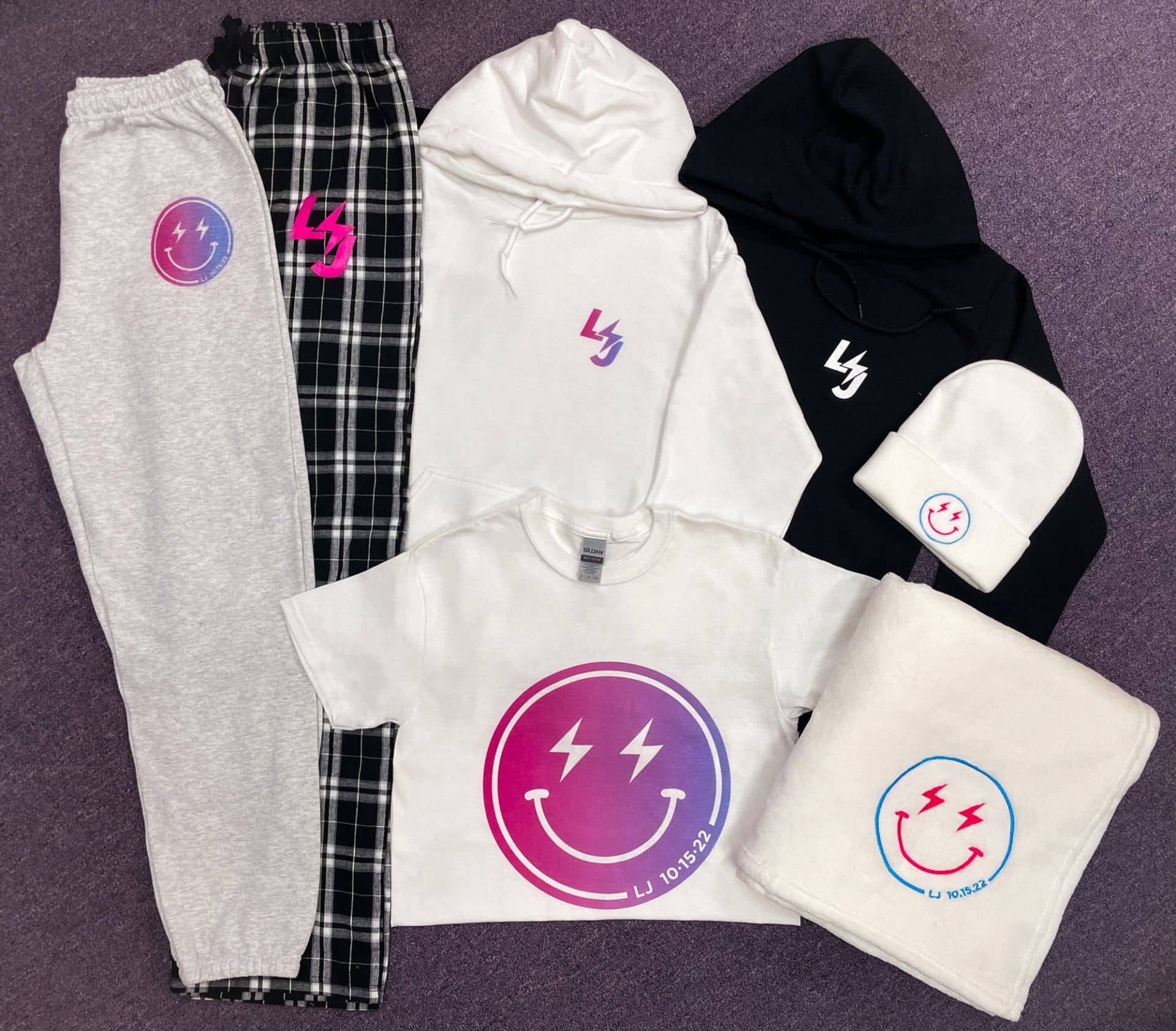 Custom Smiley Face Ombre Swag for Bat Mitzvah