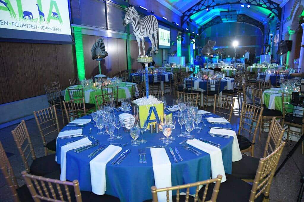 Zebra Centerpiece for Animal Themed Bat Mitzvah at the Bronx Zoo