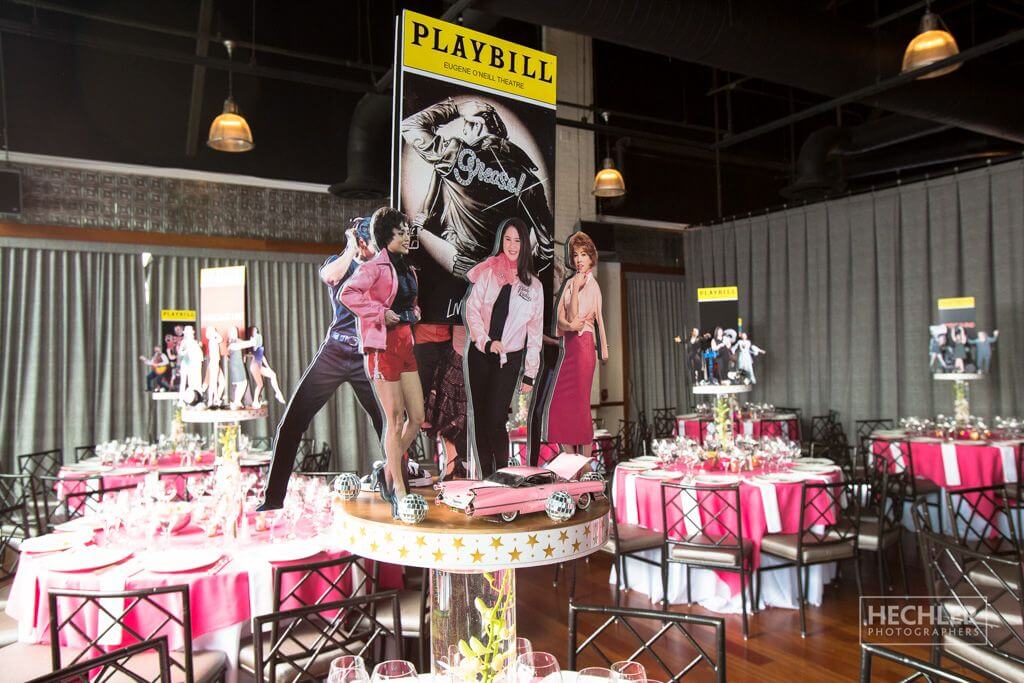 Broadway Diorama Centerpieces with Blowup Playbills and Character Cutouts