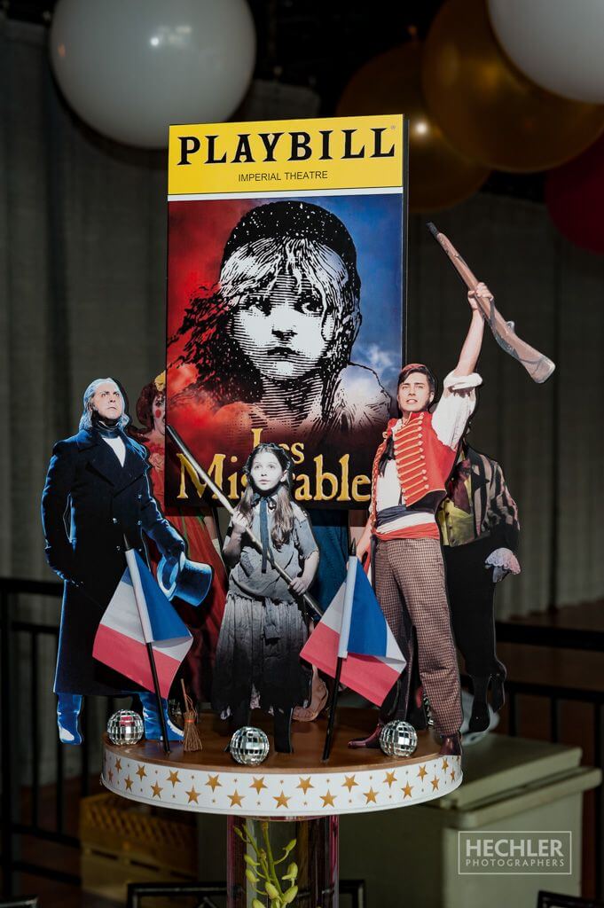 Broadway Diorama Centerpieces with Blowup Playbills and Character Cutouts