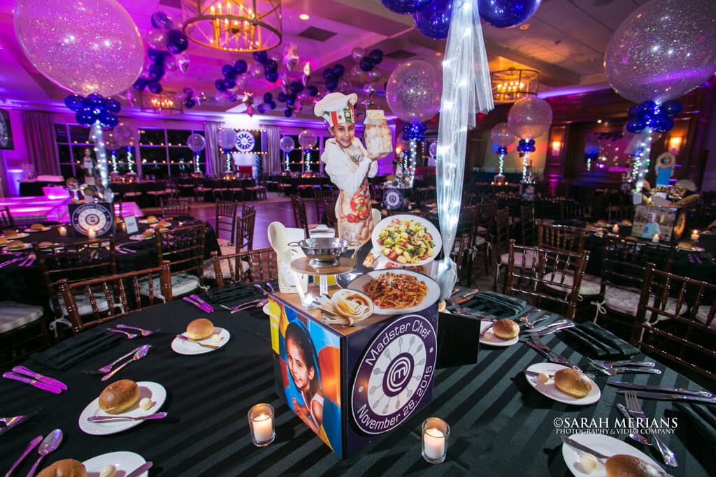 Cooking Themed Centerpiece with Custom Logo, Photos and 3d Cutouts