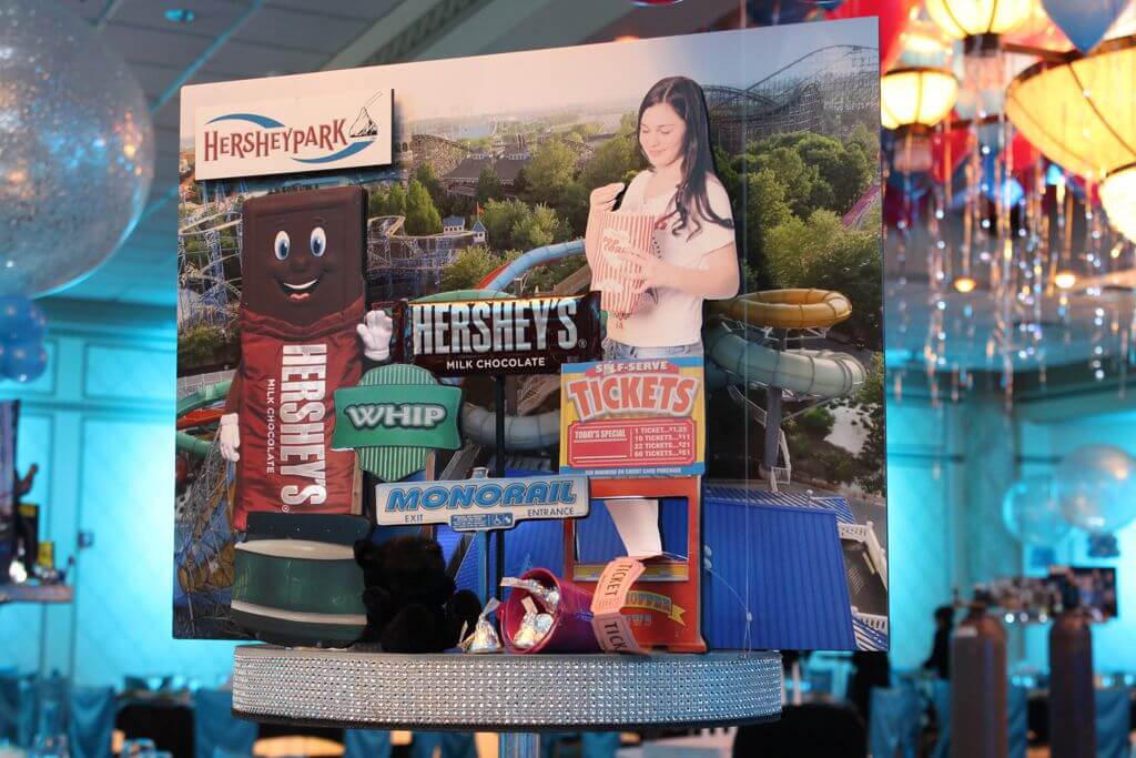 Amusement Park Diorama Centerpiece with Cutout Photos and Props