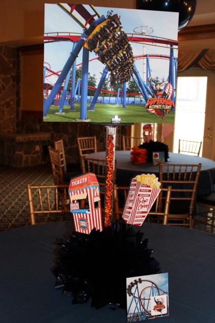 Roller Coaster Bar Mitzvah Centerpiece with 3d Cutouts