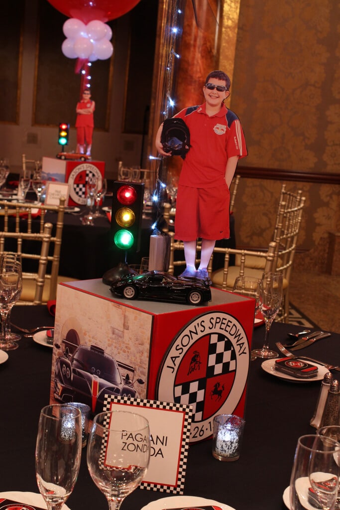 Car Themed Centerpiece with Custom Logo & Photos
