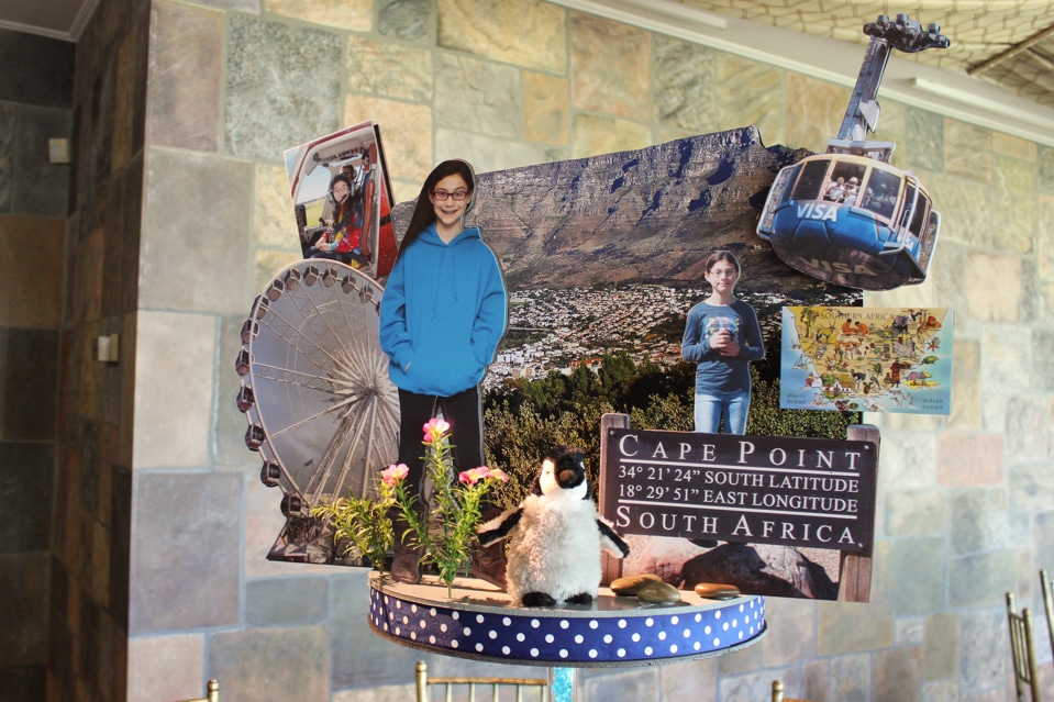 Custom Travel Themed 3D Diorama Centerpiece for Travel Themed Bat Mitzvah