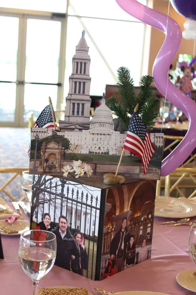 Washington DC Themed Centerpiece for Travel Themed Bat Mitzvah
