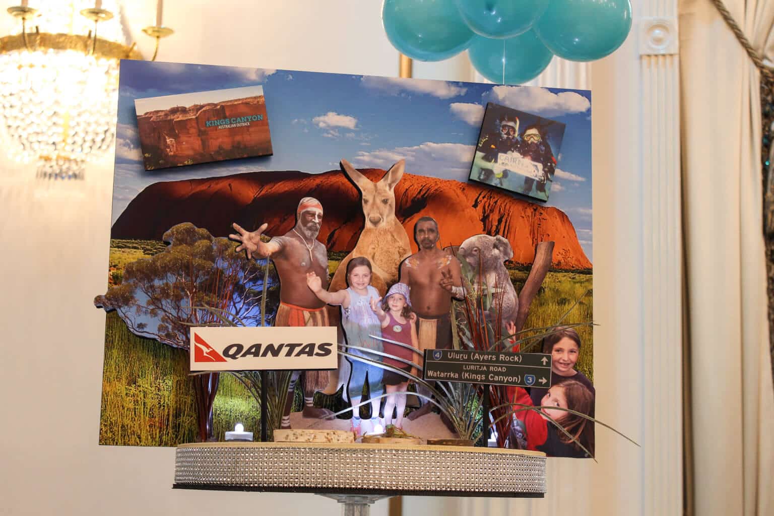 Australia Themed Travel Diorama Centerpiece with Photos