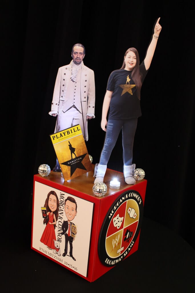 Broadway Themed Centerpiece with Custom Logo and Photo Cutouts