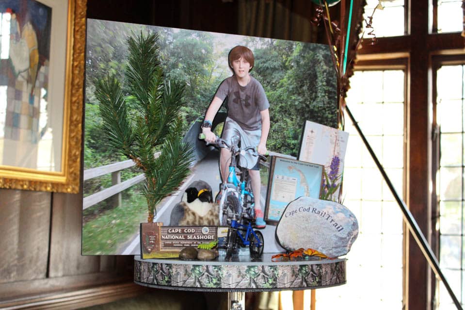 Bicycling Themed Diorama Centerpiece for Everything Boy Bar Mitzvah
