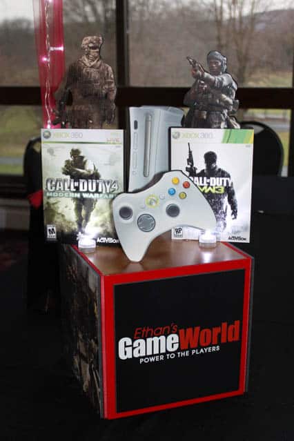 Call of Duty Video Game Themed Photo Cube Centerpiece with Custom Logo and Toppers