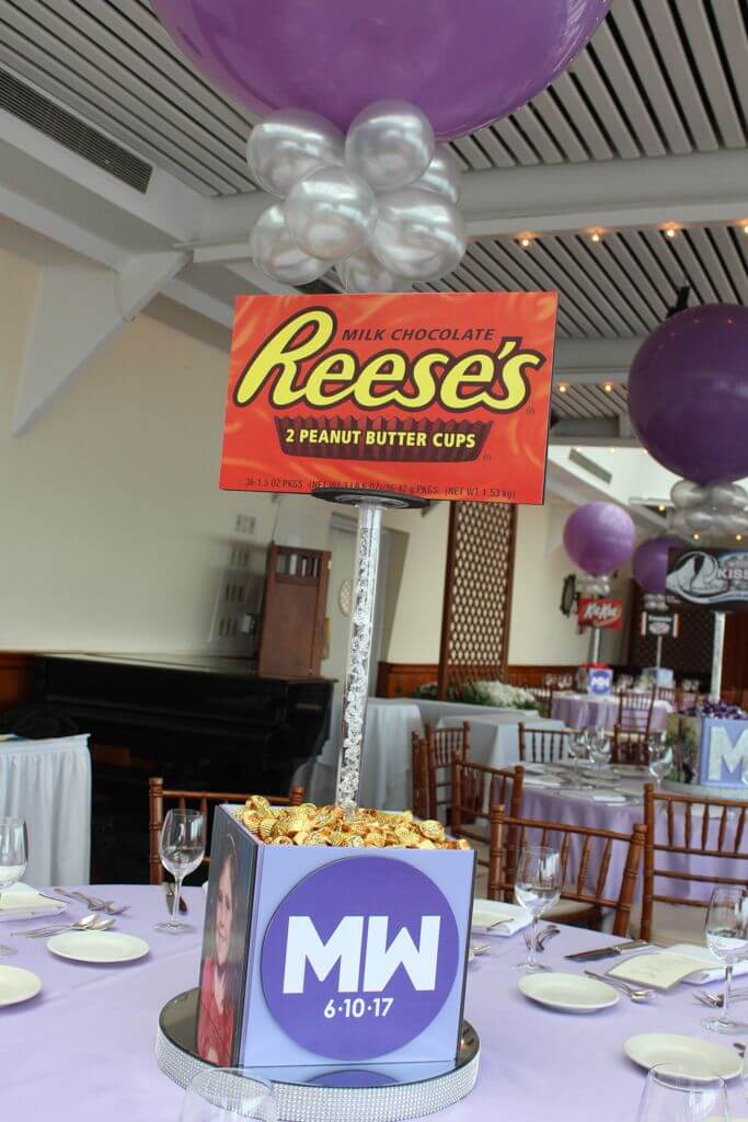 Candy Themed Centerpiece with Cube Base and Blowup Candy