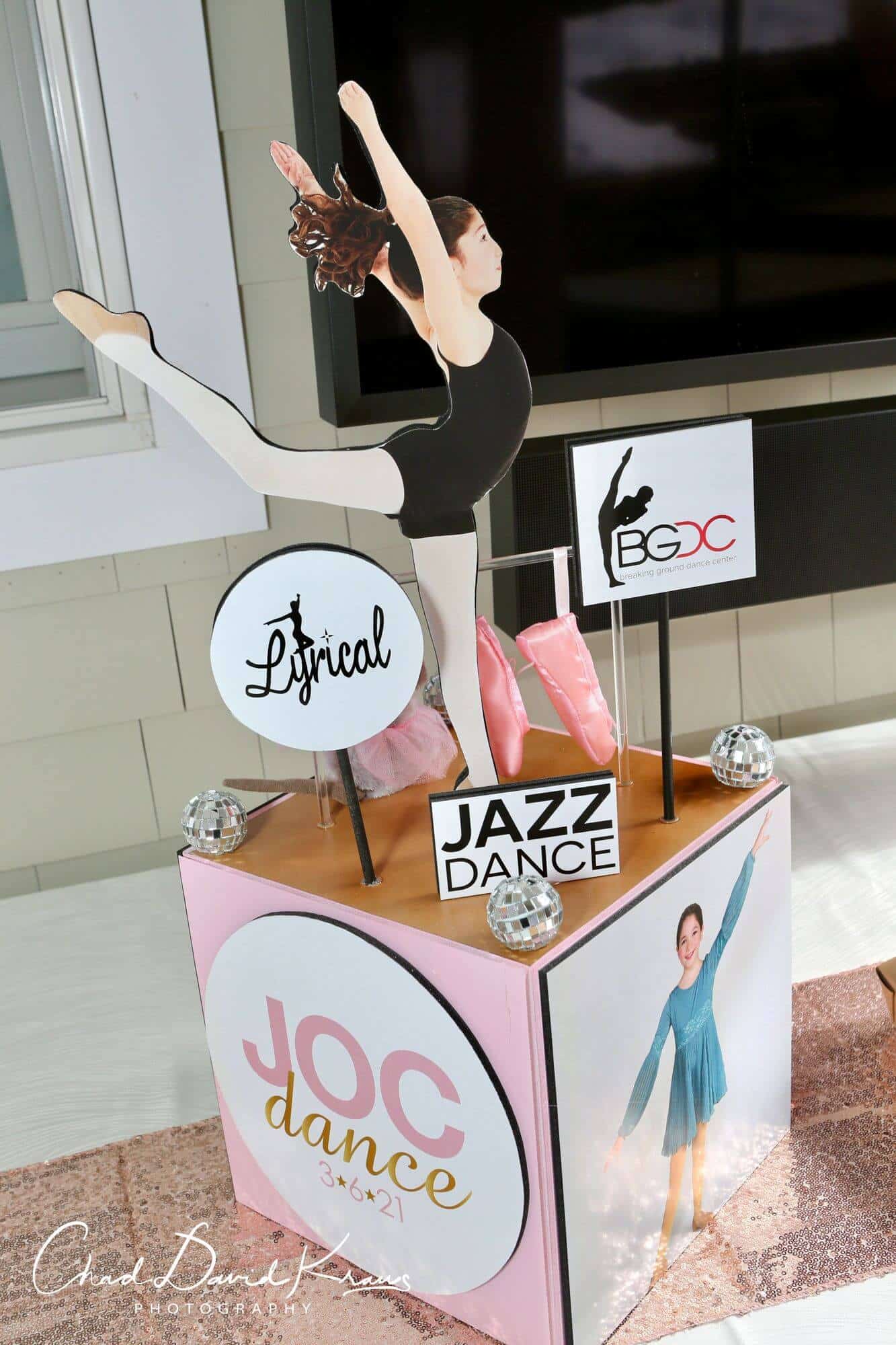 Dance Themed Centerpiece with Custom Logo and Photos
