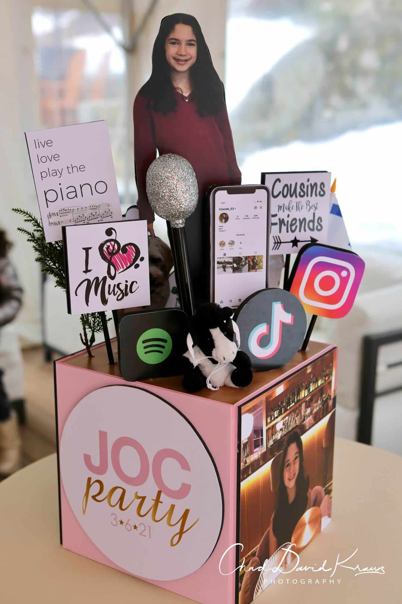 Everything Girl Centerpiece with Interest Cutouts and Custom Logo