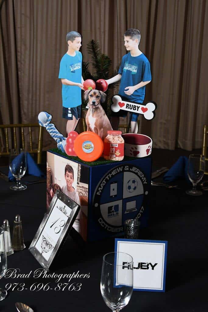 Dog Themed Centerpiece for Everything Boy Themed B'nai Mitzvah