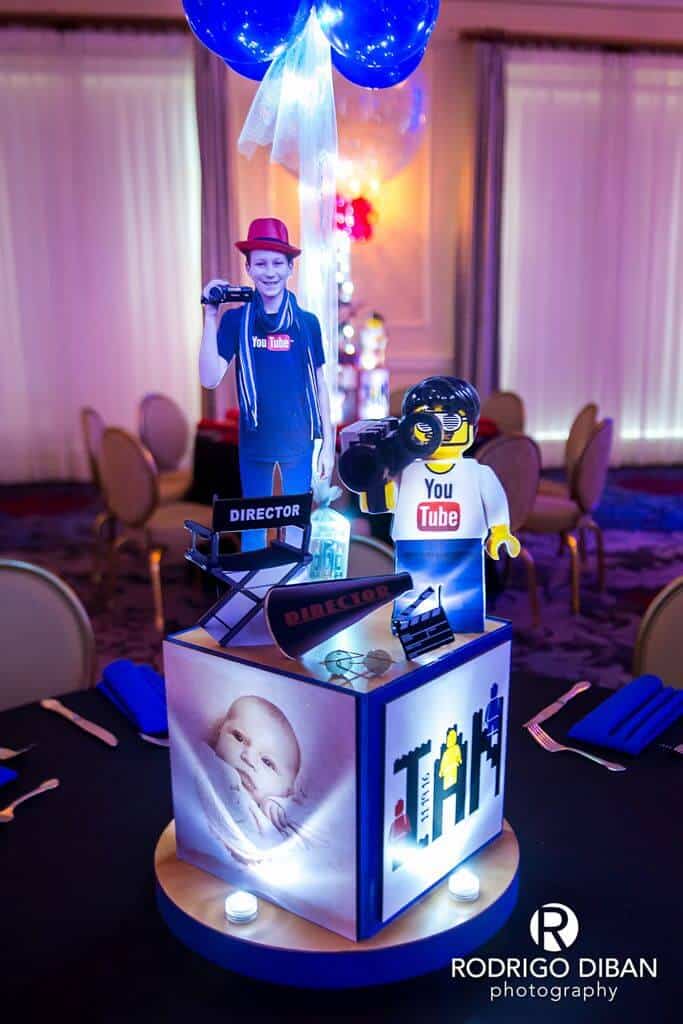 Film Editor Centerpiece for Lego Themed Bar Mitzvah