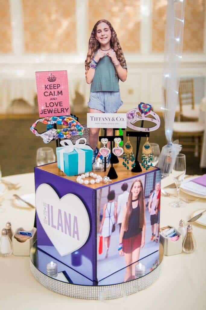 Jewelry Themed Centerpiece for Everything Girl Themed Bat Mitzvah