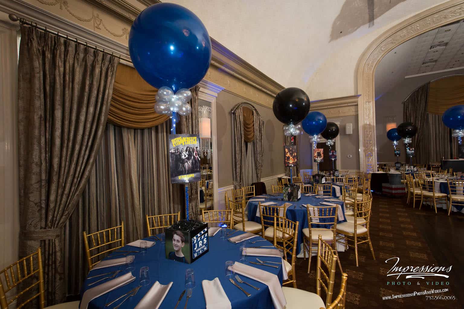 Movie Themed Centerpiece with Custom Logo and Movie Posters