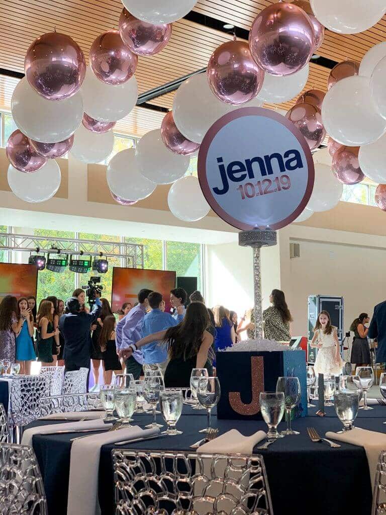 Custom Logo Centerpiece with Cube Base and Photos