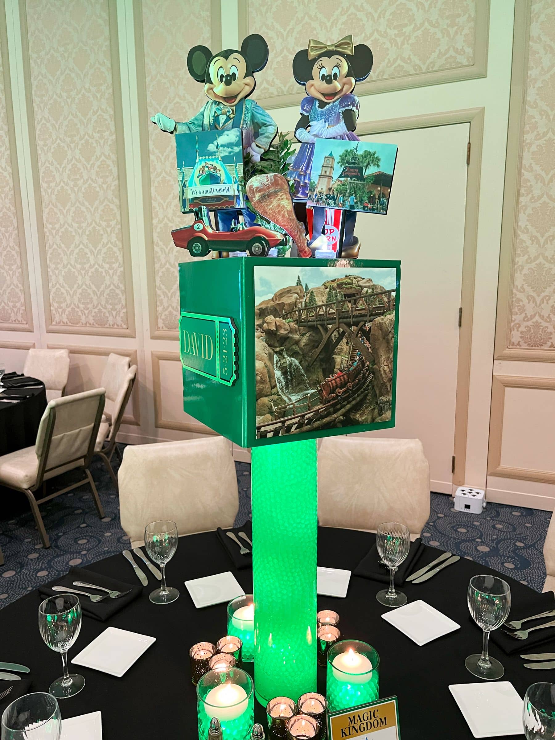 Disney World Themed Centerpiece for Amusement Park Themed Bar Mitzvah