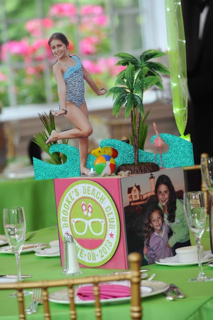 Beach Themed Photo Cube Centerpiece with Logo and Photos