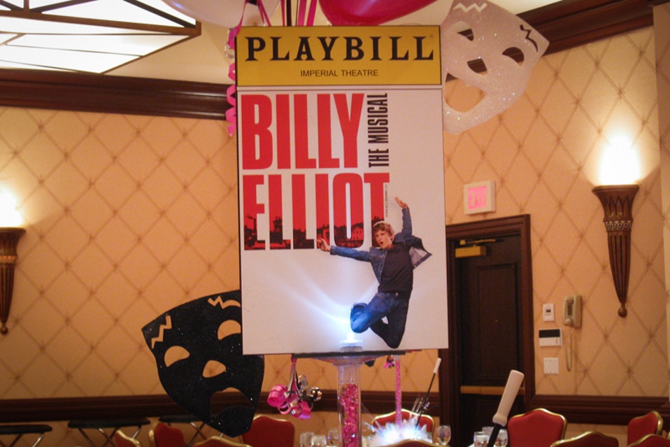 Broadway Themed Bat Mitzvah with Playbill Centerpiece