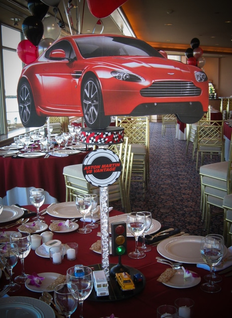 Car Themed Bar Mitzvah Centerpiece