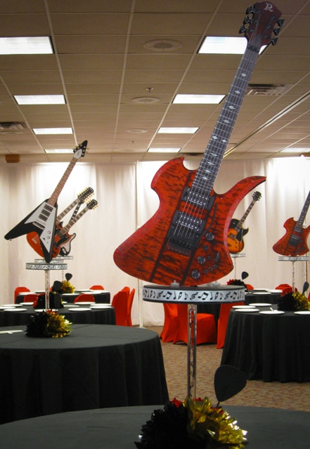Large Guitar Cutout Centerpiece