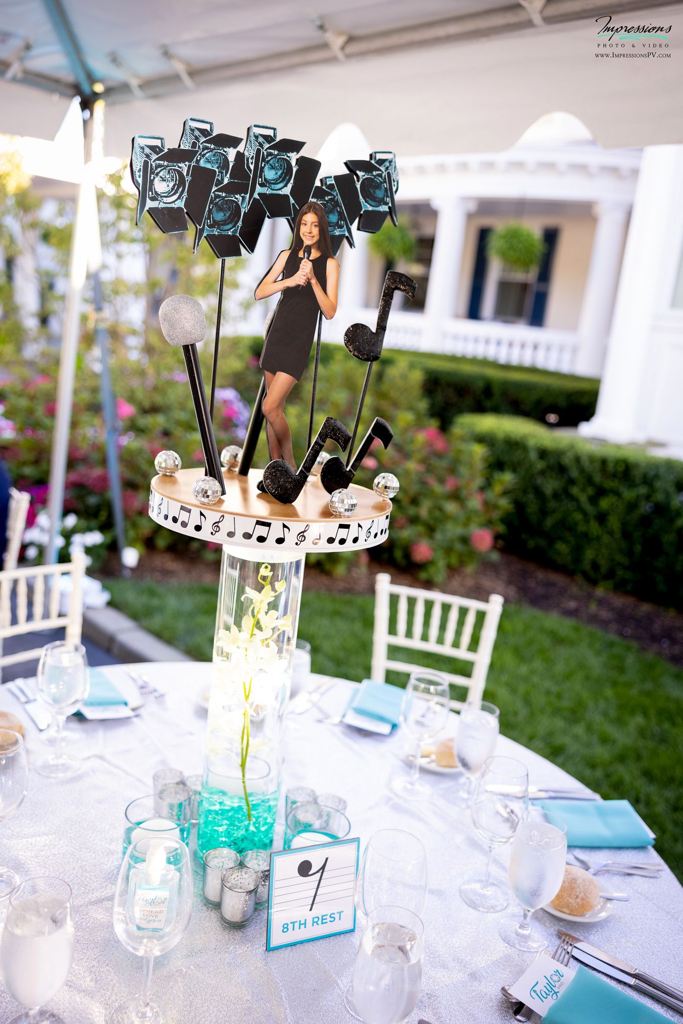 Custom Music Diorama Centerpiece for Outdoors Bat Mitzvah Decor