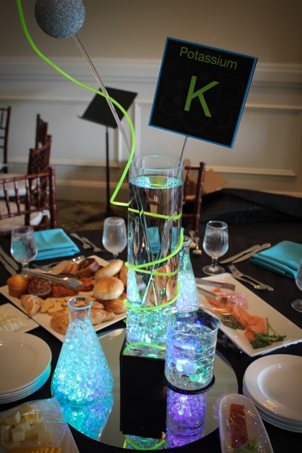 Science Themed Bar Mitzvah Centerpiece