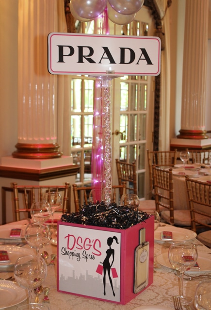 Shopping Themed Bat Mitzvah Centerpiece