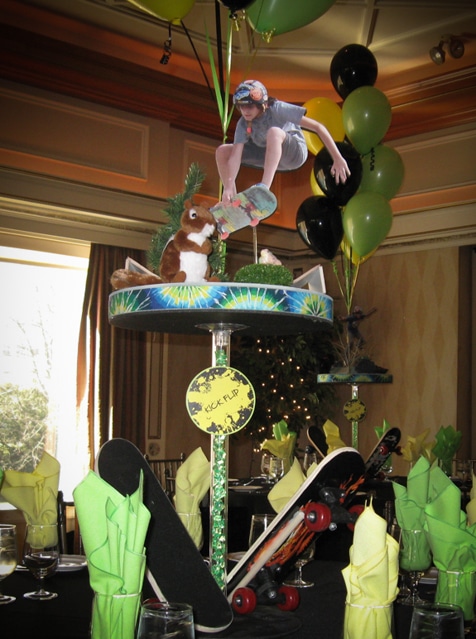 Skateboarding Themed Bar Mitzvah Centerpiece