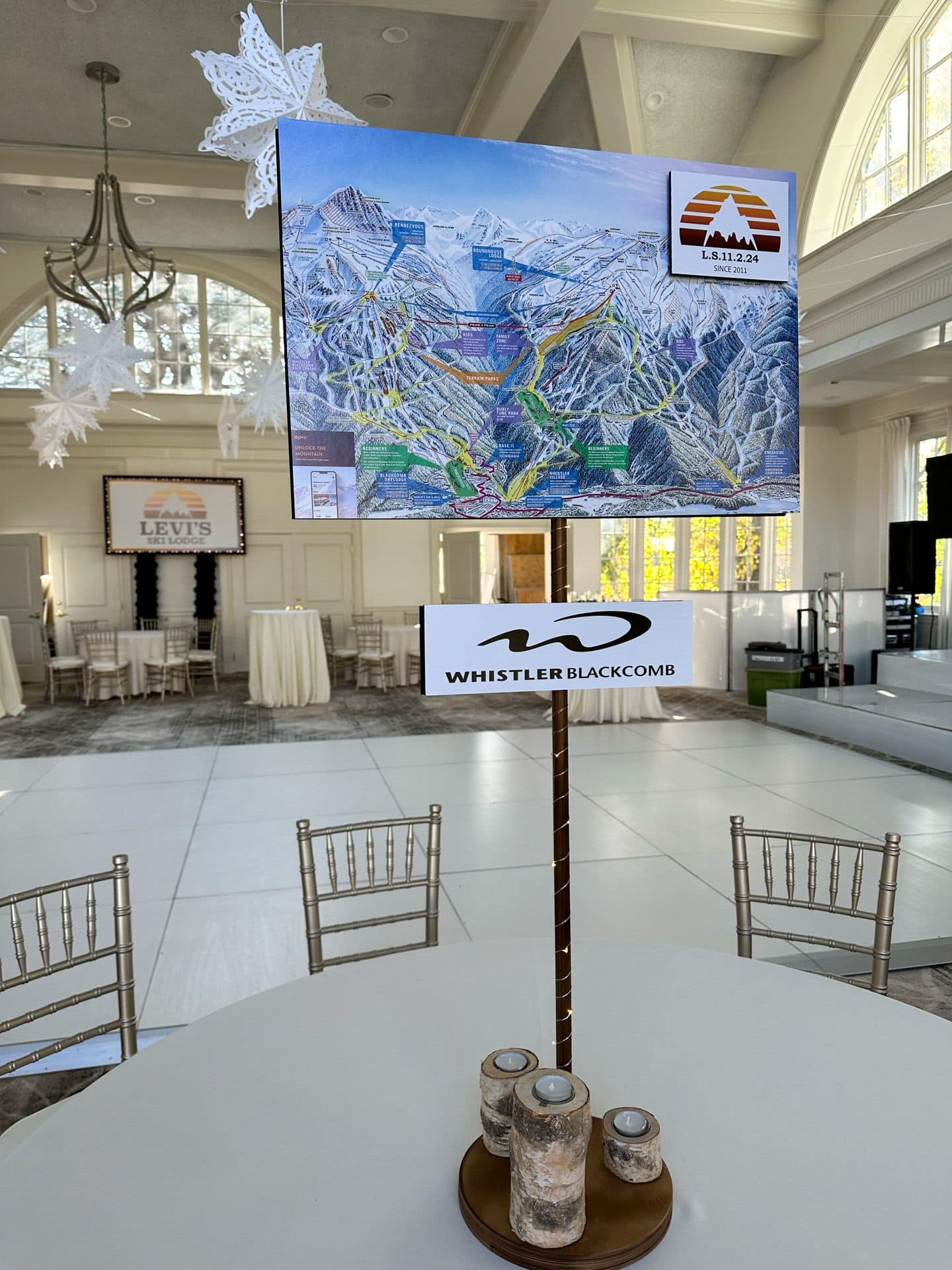Skiing Themed Bar Mitzvah Centerpiece