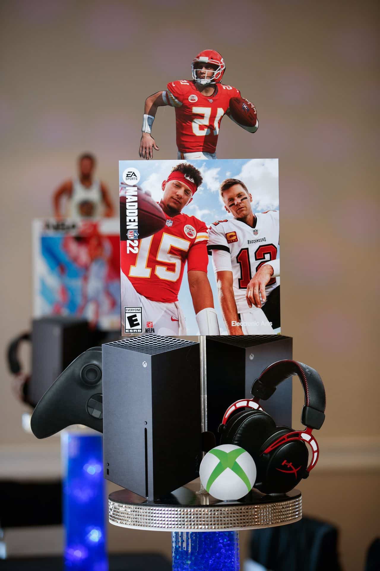 Madden Themed Centerpiece for Video Game Themed Bar Mitzvah