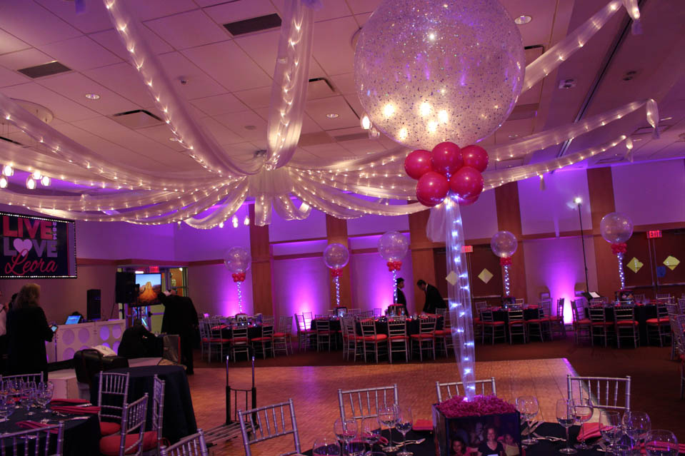 Bat Mitzvah with Hot Pink Lighting