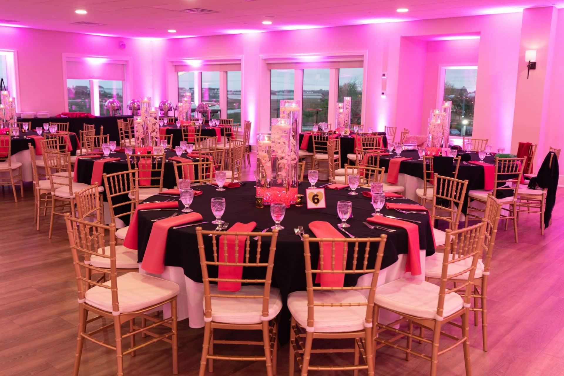 Pink Uplighting for Bat Mitzvah